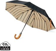 VINGA Bosler AWARE kierrätetty PET 21" sateenvarjo, musta liikelahja logopainatuksella